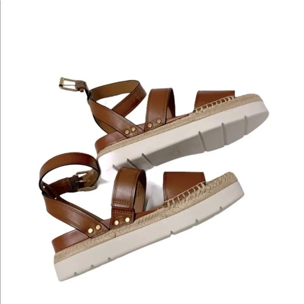 Franco Sarto Calvin Leather Wedge Sandals